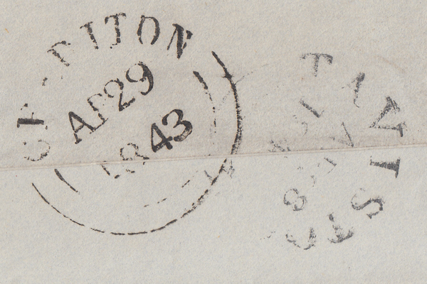 67313 - 1843 TAVISTOCK MALTESE CROSS/Pl.27 (SG8)(JF). Letter