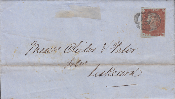 67328 - YELLOW BACKSTAMP/1D Pl. 158 (SG8)(TF). 1853 letter...
