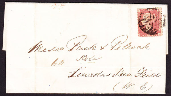 67413 - 1857 wrapper used locally in London with die 2 1d ...