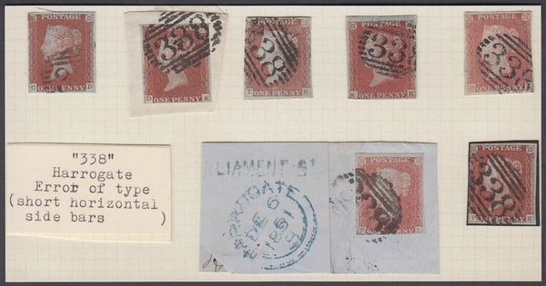 67429 - THE HARROGATE '338' ERROR OF TYPE NUMERAL. Six use...