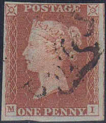 67457 - Pl.32 (MI)(SG8).1843 1d pl.32, good to fine used le...
