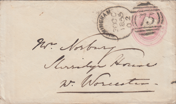 67497 - BIRMINGHAM SPOON TYPE C2 (RA9)/1D PINK ENVELOPE. Fine 1d pink envelope...