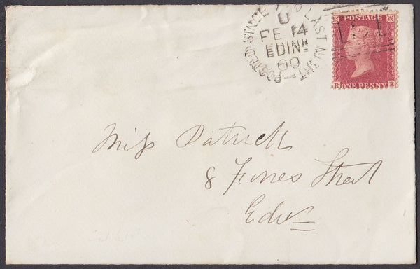 67564 - 1860 EDINBURGH 'POSTED SINCE 7.20 LAST NIGHT' DUPLEX ON COVER (RA1...