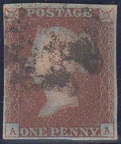 67649 - 1841 1d pl.16 lettered AA (SG8). A fair to good us...