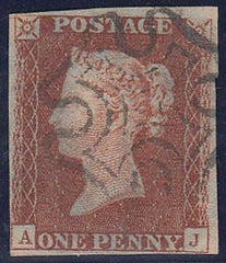 67652 - 1841 1d pl.16 lettered AJ (SG8). Good used with fo...