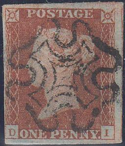 67658 - PL.16(DI)(SG8). A good used 1841 1d pl.16 lettered DI