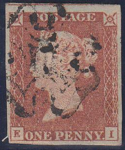 67663 - 1841 1d pl.16 lettered EI (SG8). A good used examp...