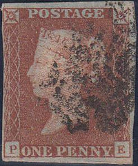 67676 - PL.16 (PE)(SG8). A good used 1841 1d pl.16 lettere...