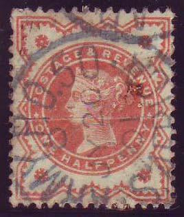 67682 - 1887 ½d vermilion (SG197) used example (horizonta...