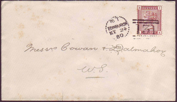 67712 - EDINBURGH DOTTED CIRCLE (RAC1). 1880 envelope used...