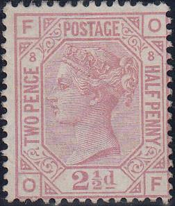 67860 - 1877 2½D ROSY MAUVE PL.8 (SG141). A fine large par...