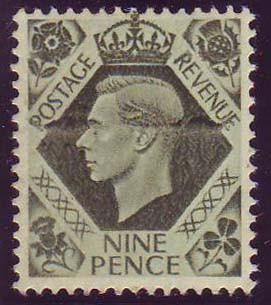 67883 - 1939 KGVI 9d (SG473) a fine og example with part d...