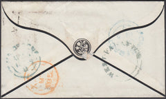 68017 - KENT/Pl.1 (OC)(SG24). 1855 mourning envelope Ponte...