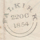 68049 - Pl. 188 (DJ)(SG17) ON COVER. 1854 wrapper (side flap removed) London to Falkirk...