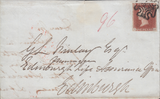 68074 1841 MAIL GLASGOW TO EDINBURGH 1D RED PL.9 (SG7)(IB), GLASGOW MALTESE CROSS.