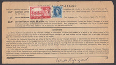 68319 - 1964 QEII TELEGRAM/ 5S CASTLE. Fine telegram Folkestone to France ...