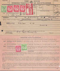 68320 - 1964 QEII TELEGRAM/5S CASTLE. Telegram (215x121) Folkestone to Germany...