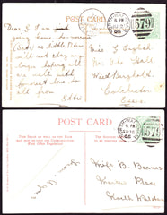68454 - NORFOLK/'NORTH WALSHAM/579' DUPLEX. Four post cards 1904-06
