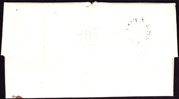 68487 - 1825 DEVON/'TOTNESS 203' MILEAGE MARK(DN1502) . Entire Totnes to Launceston dated 27th...
