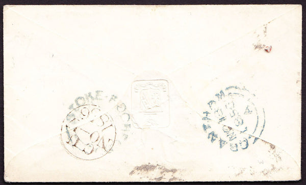 68556 - 1856 LINCS/'STOKE-ROCHFORD' UDC. Envelope London to Stoke Rochfo...