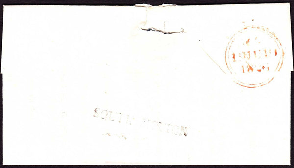 68607 - 1826 DEVON/'SOUTH MOLTON' HAND STAMP(DN1281). Health questionnaire South Molton to L...