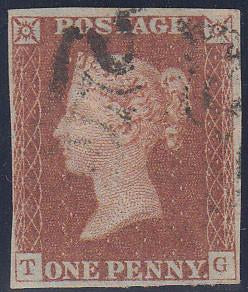 68876 - 1842 1d pl.27(TG)(SG8). Fine used lettered TG four...