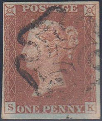 69046 - PL.28(SK)SG8). A fine used 1842 1d imperf pl.28 le...