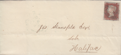 69136 - Pl.47(QD)(SG8) ON COVER. 1844 wrapper Leeds to Halifax with...