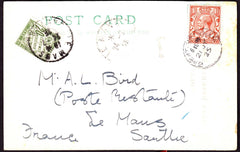 69370 - 1925 MAIL TO FRANCE/POSTE RESTANTE. Post card (slig...