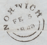 69584 - 1843 LONDON MALTESE CROSS ON COVER/PL.30 (SG8)(DK). 1843 letter