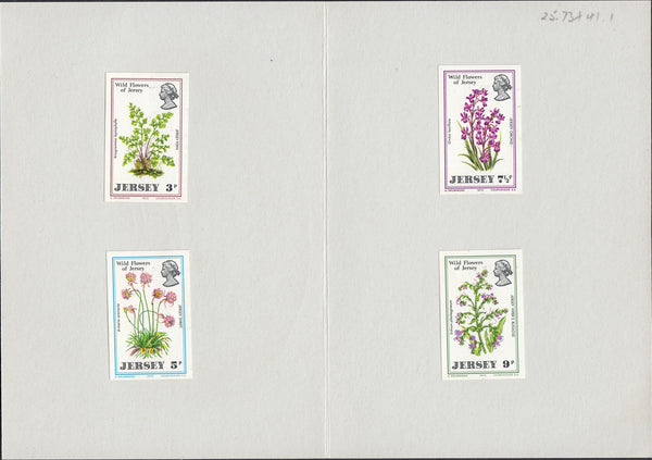 69672 - 1972 JERSEY WILD FLOWERS IMPERF PLATE PROOFS (SG69-72).  A superb set of four IMPERF PLATE PROOFS ...