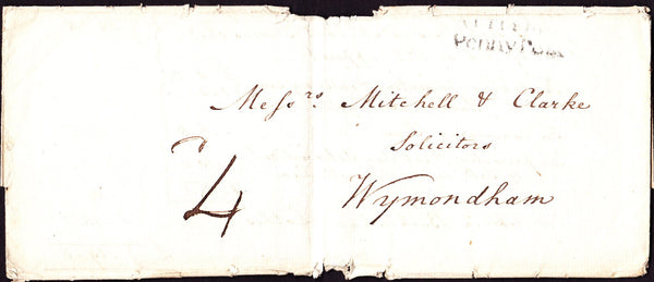 69715 - NORFOLK. 1835 letter (some faults) Attleborough to...