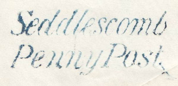 69758 - SUSSEX/PLATE 98 (TD). 1850 envelope Battle to London with four m...