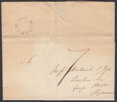 69807 - 1827 DEVON/'BRIXHAM 208' MILEAGE MARK(DN144). 1827 letter Brixham to Plymouth dated Decem...