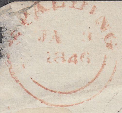 69809 - 1846 LINCS/DONNINGTON PENNY POST (LI255)/PL.59(MA)(SG8). Part wrapper Spalding to Nottin...