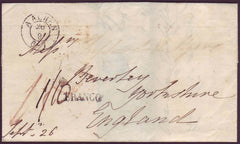 69817 - 1843 UNPAID MAIL AIX LA CHAPELLE TO BEVERLEY (YORKS). Wrapper from Aix-La-Chapelle to Beverley on f...