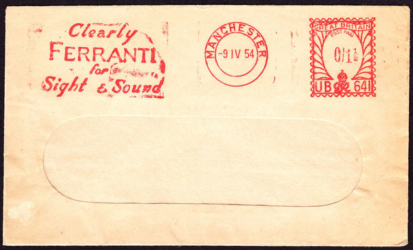 69839 - ADVERTISING. 1954 window envelope from Manchester ...