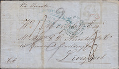 70016 1856 MAIL GREECE TO LIVERPOOL WITH 'LIVERPOOL' DOTTED DATE STAMP.