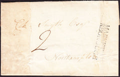 70054 - 1793 LEICS/'MARKET HARBOROUGH' TWO LINE HAND STAMP (LC136). Wrapper, some soiling,