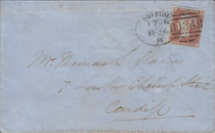 70169 - 1D IMPERF PLATE 161 (GA) (SG8) CANCELLED BRISTOL SPOON TYPE A (RA25). 18...