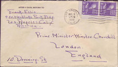 70380 - MAIL TO WINSTON CHURCHILL. 1941 envelope Los Angel...