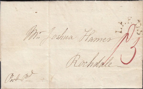 70411 - 1797 YORKS/'LEEDS' HAND STAMP (YK1774?). Letter Woodhouse near Leeds