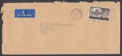 70623 1960 AIR MAIL GLOUCESTER TO TEXAS USA WITH 2/6D CASTLE.
