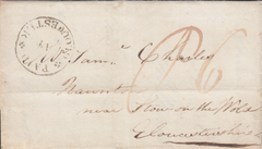 70810 - 1832 GLOS/PAID AT GLOUCESTER. 1832 letter Stonehouse to Stow on the Wold m...