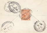 70857 - 1890 PENNY POSTAGE JUBILEE ENVELOPE SENT REGISTERED IN 1913.  Good used example of...