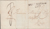 71078 - 1805 WORCS/WORCESTER MILEAGE MARK(WO863). Wrapper Worcester to Ashford Kent with...