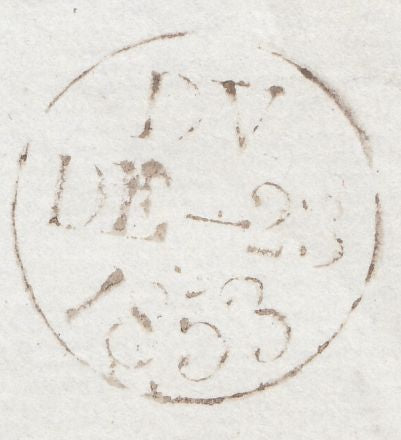 71119 -1853 1D ARCHER EXPERIMENTAL PERFORATION PL. 99 (QG)(SG16b) USED ON 1853 WRAPPER LONDON TO BARNSLEY .