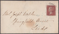 71169 - 1855 "FREE" EMBOSSED ENVELOPE MALTON TO LEEDS. Envelope Malton to Leeds