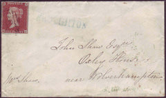 71356 - PLATE 161 (KC)/'BROUGHTON' HAND STAMP. 1853 envelope Manchester to Wolverhampton with fou...