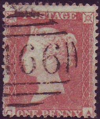 71727 1855 DIE 1 1D PL. 200 S.C.14 (SG22)(CA) USED.